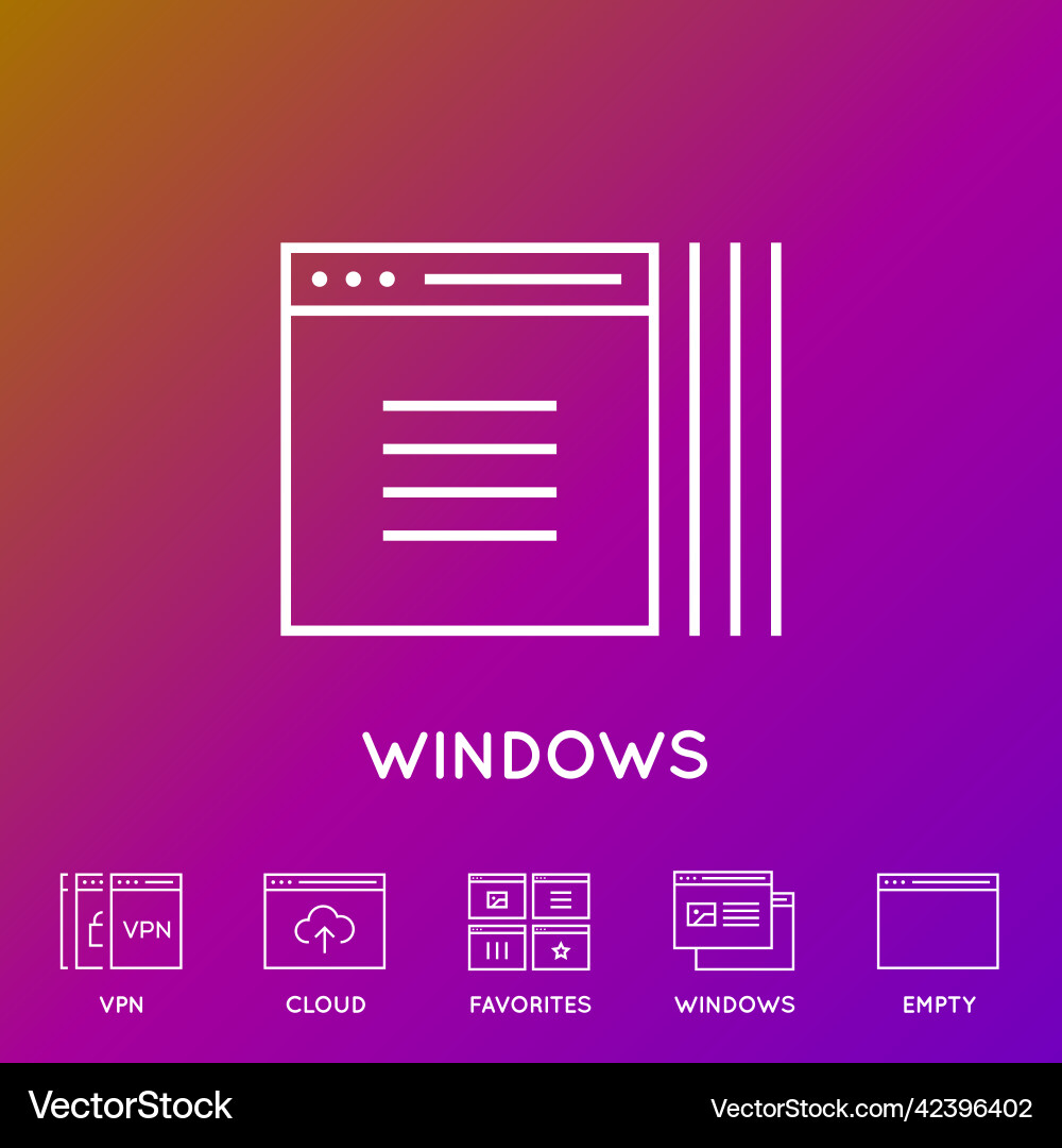 Set of minimal browser developing app and coding Vector Image