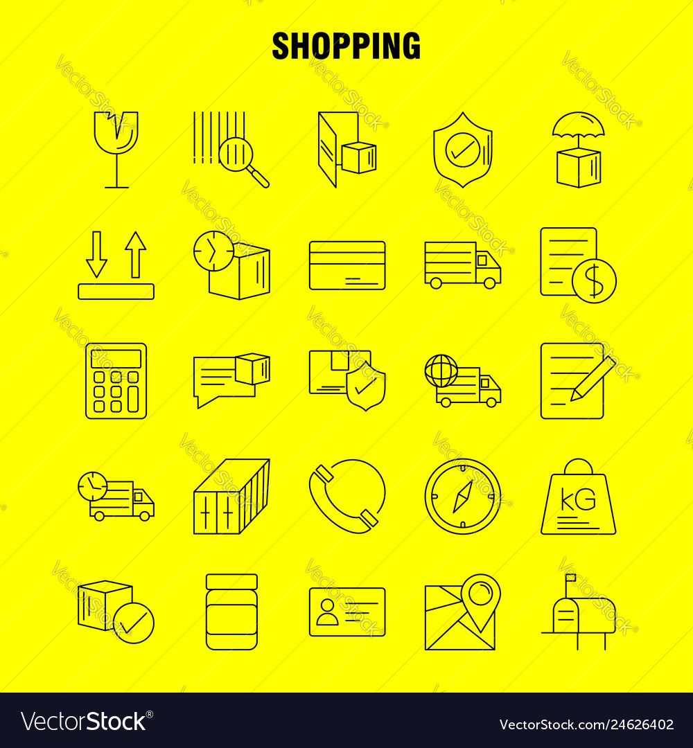 Shopping line icon for web print and mobile uxui vector image Shopping line icon for web print and mobile uxui