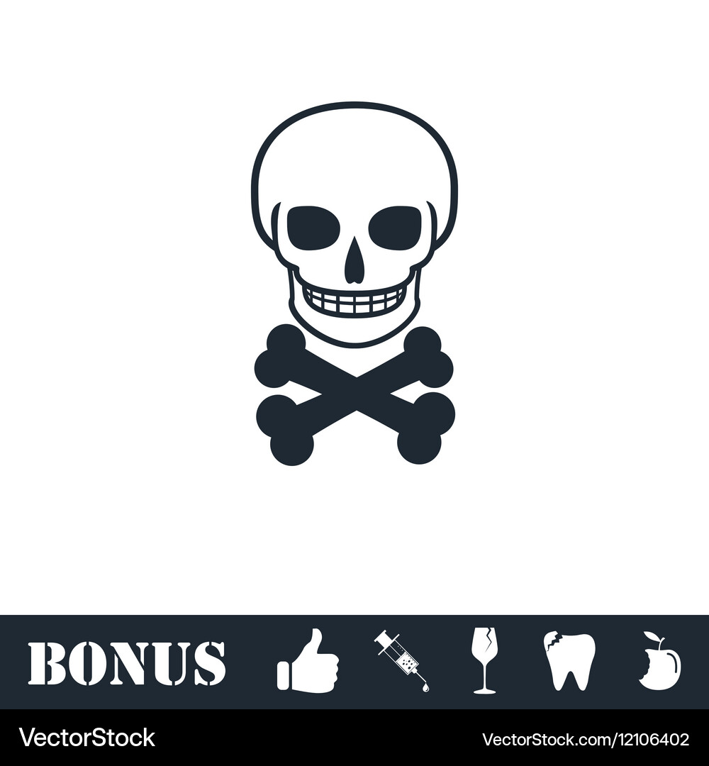 Skull icon flat Royalty Free Vector Image - VectorStock