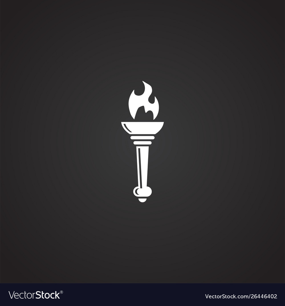 Torch icon on background for graphic and web vector image Torch icon on background for graphic and web