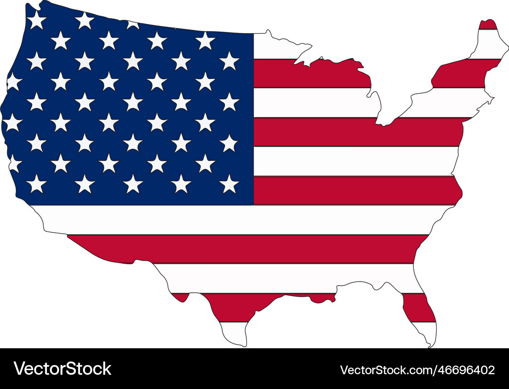 Usa map flag Royalty Free Vector Image - VectorStock