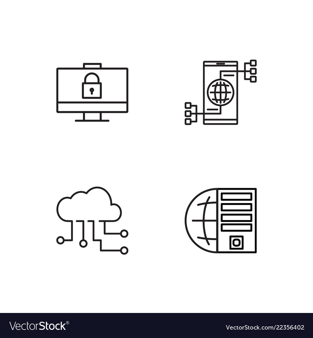 Web simple outlined icons set