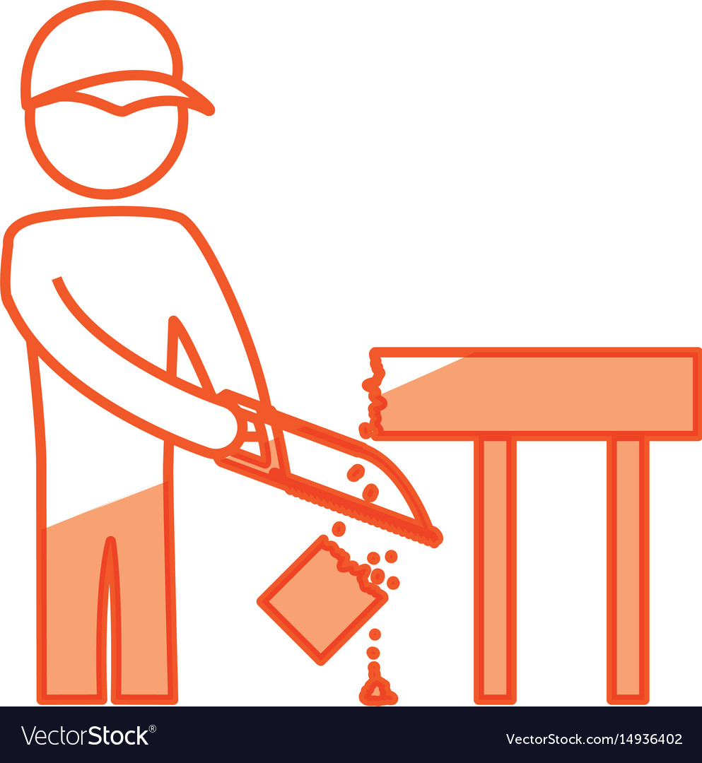 Worker carpenter silhouette