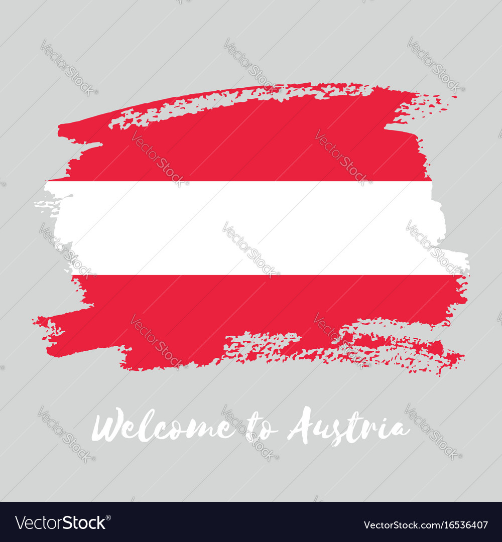 Österreich Aquarell National Land Flagge Symbol