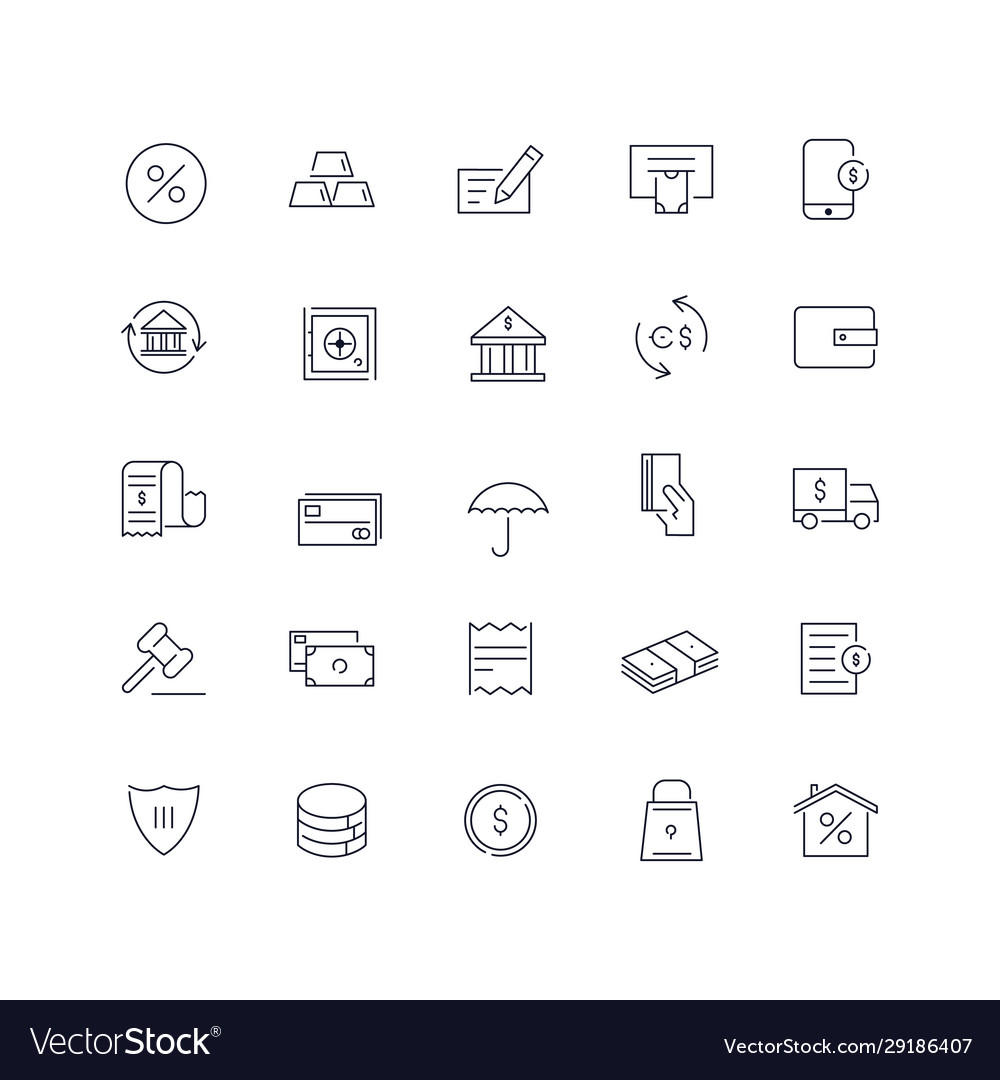 Banking Line Icons - Finance Pack