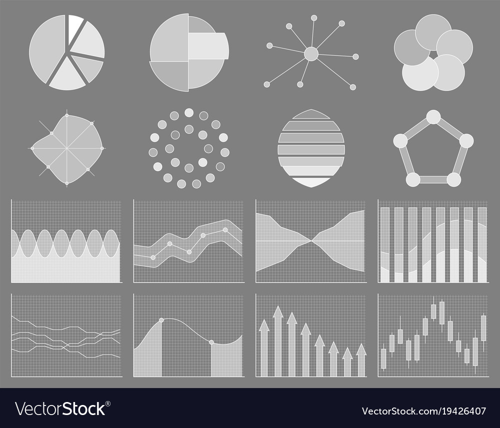 Business chart collection set of graphs data