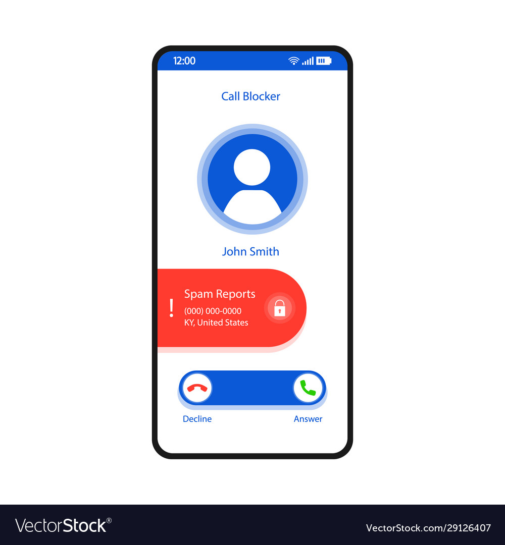 Call blocker smartphone interface template