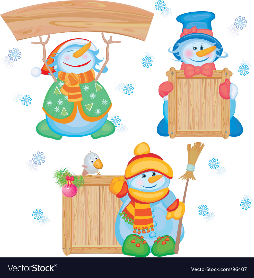 Cartoon snowmen