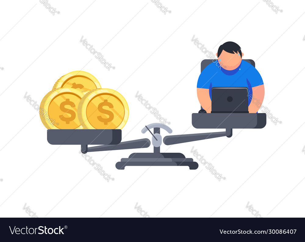 Coding and earning moneycartoon programmer makes vector image Coding and earning moneycartoon programmer makes