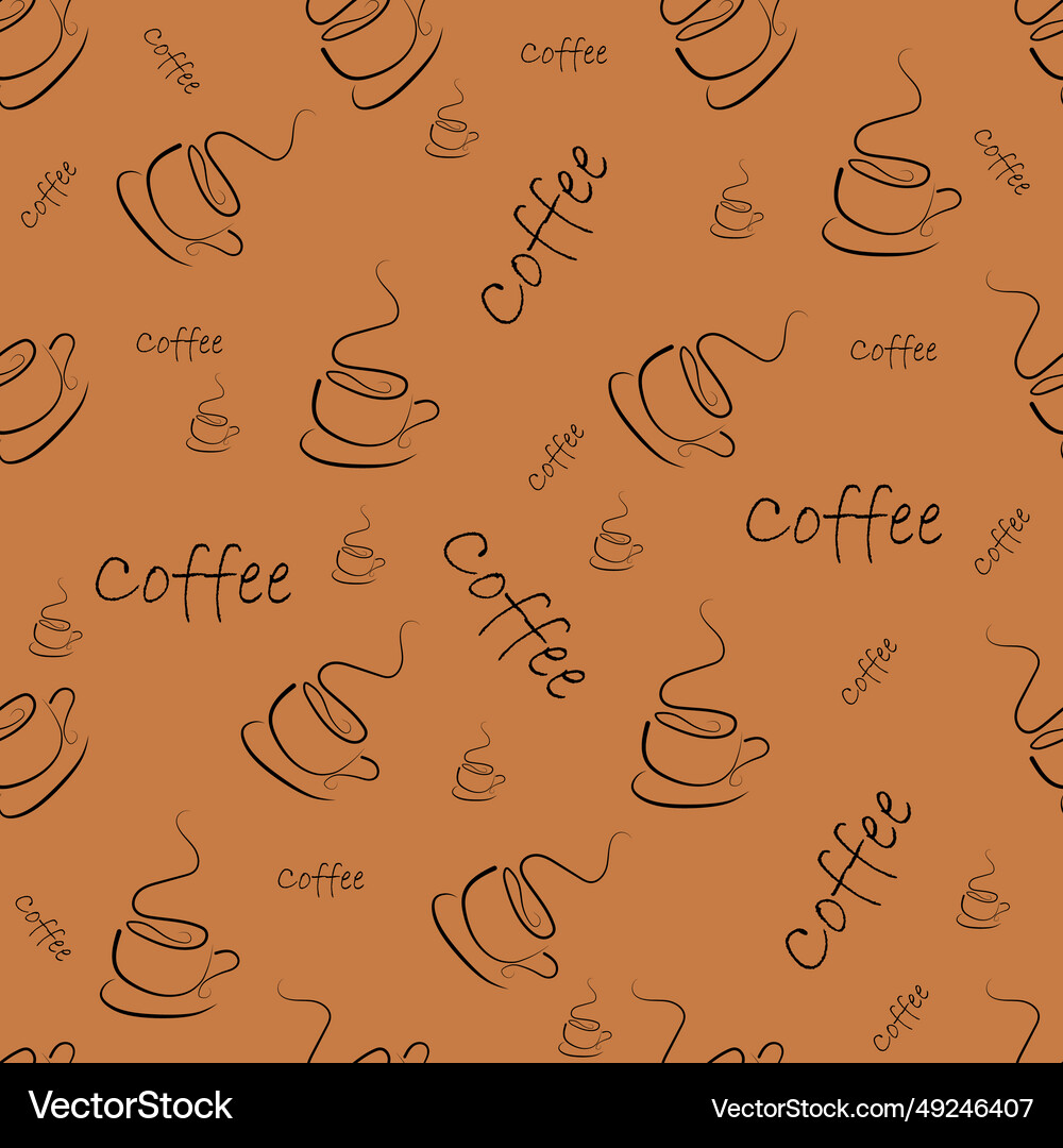 Coffee cup seamless pattern Royalty Free Vector Image