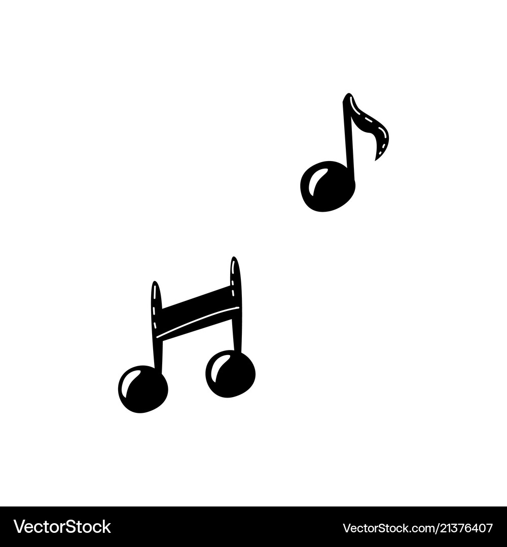 Flat music note icon isolated Royalty Free Vector Image