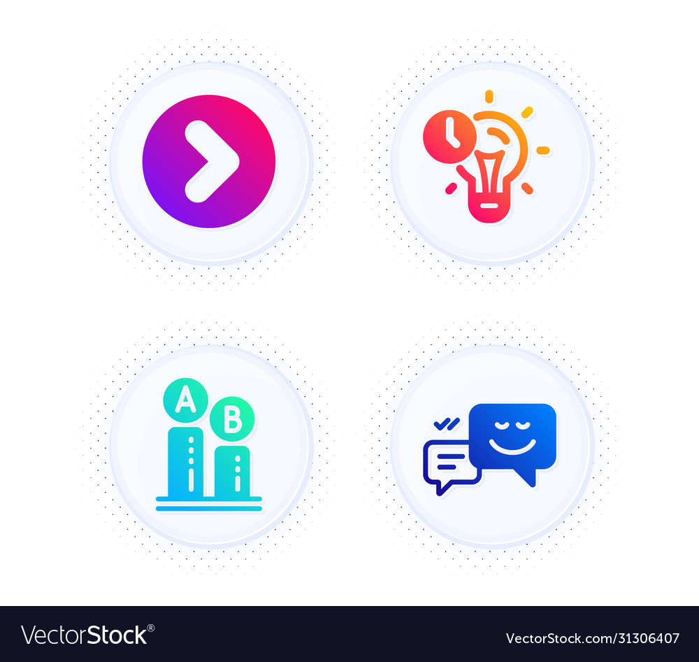 Forward ab testing and time management icons set vector image Forward ab testing and time management icons set
