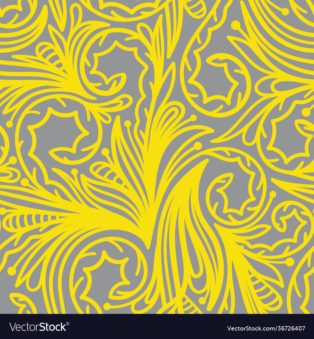 Grey seamless background with yellow pattern