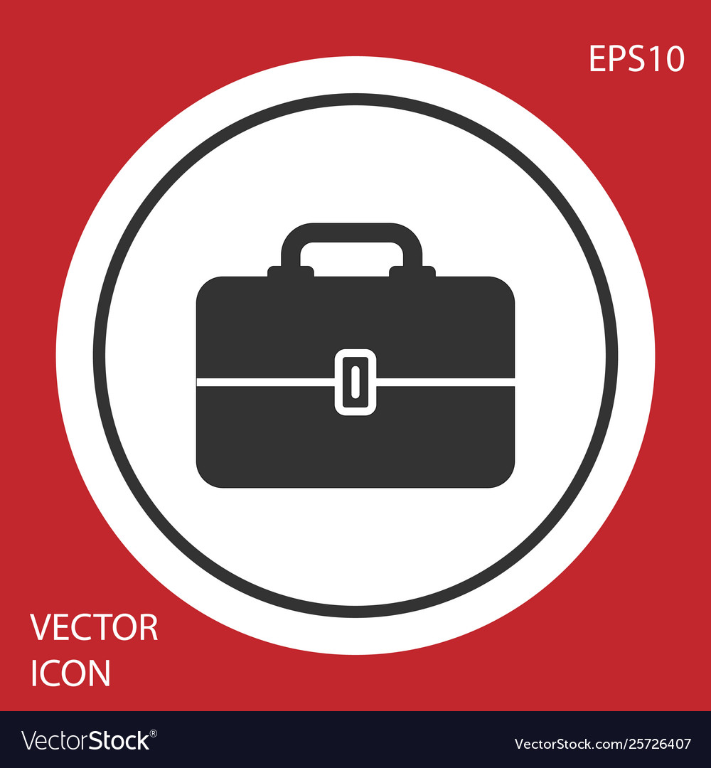 Grey toolbox icon isolated on red background tool vector image Grey toolbox icon isolated on red background tool