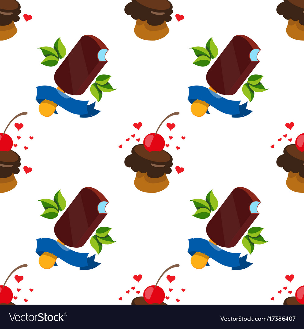 Ice cream seamless pattern for design surface