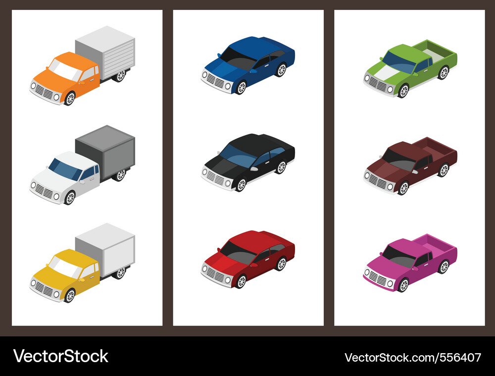 Isometric car set Royalty Free Vector Image - VectorStock