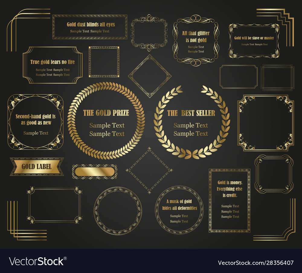 Luxurious Golden Frame & Border Set