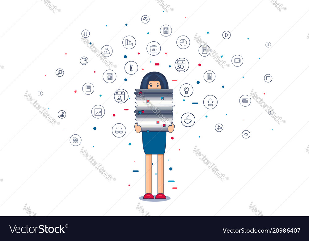 Office Worker Overwhelmed with Papers