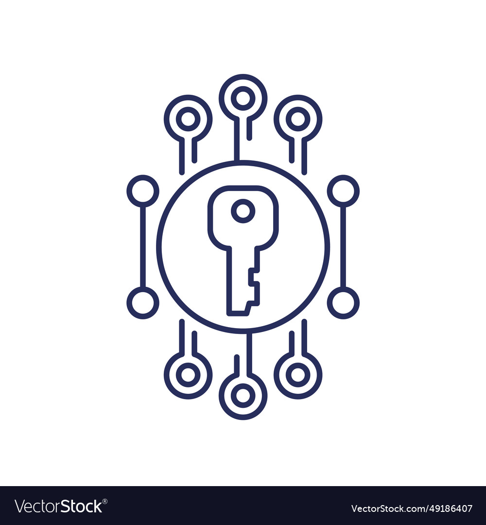 Private key encryption line icon