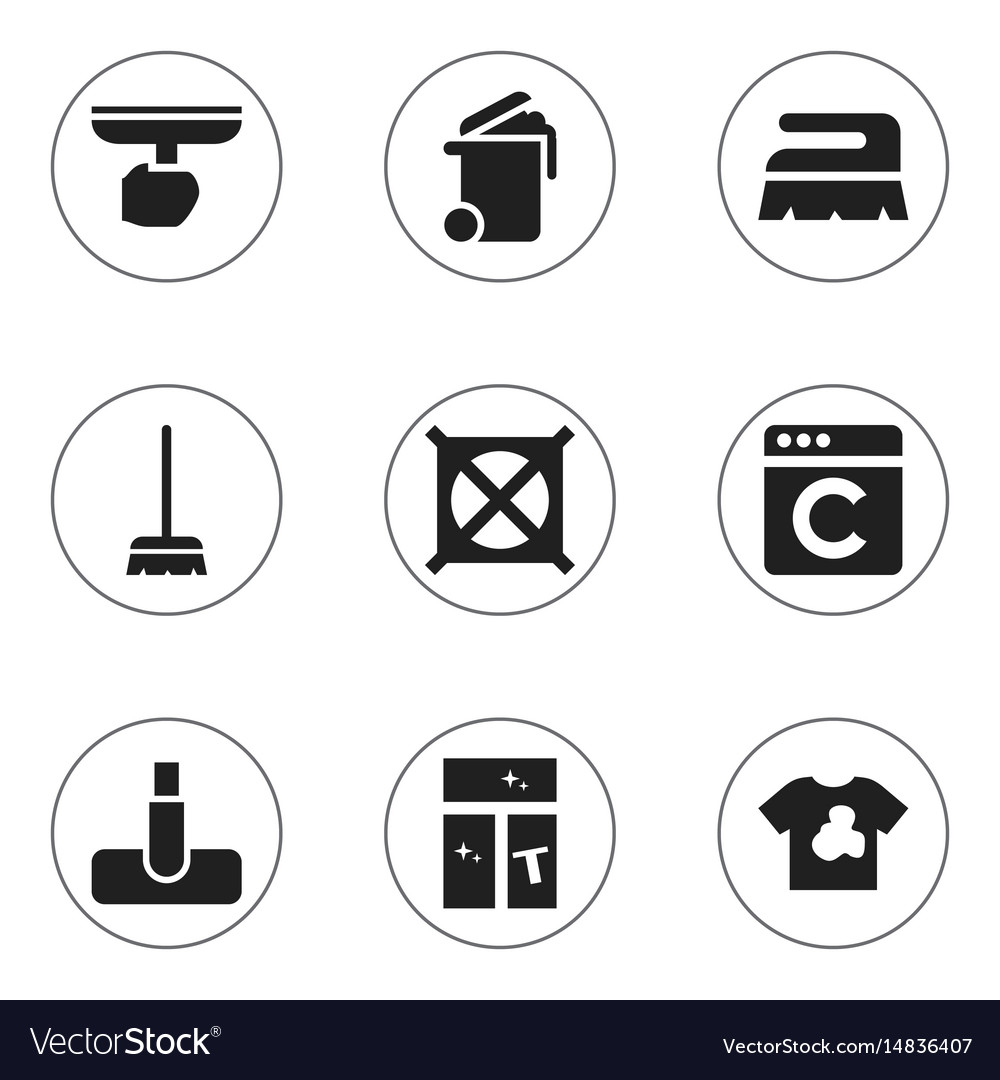 Set of 9 editable cleanup icons includes symbols