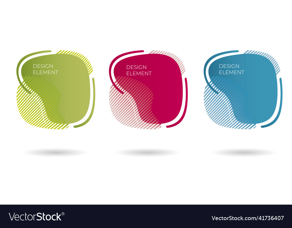 Set of modern abstract graphic elements gradient