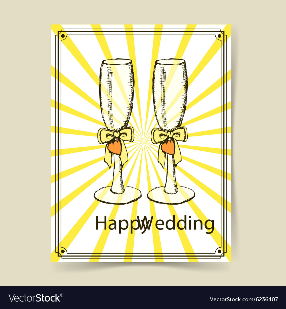 Sketch wedding glasses