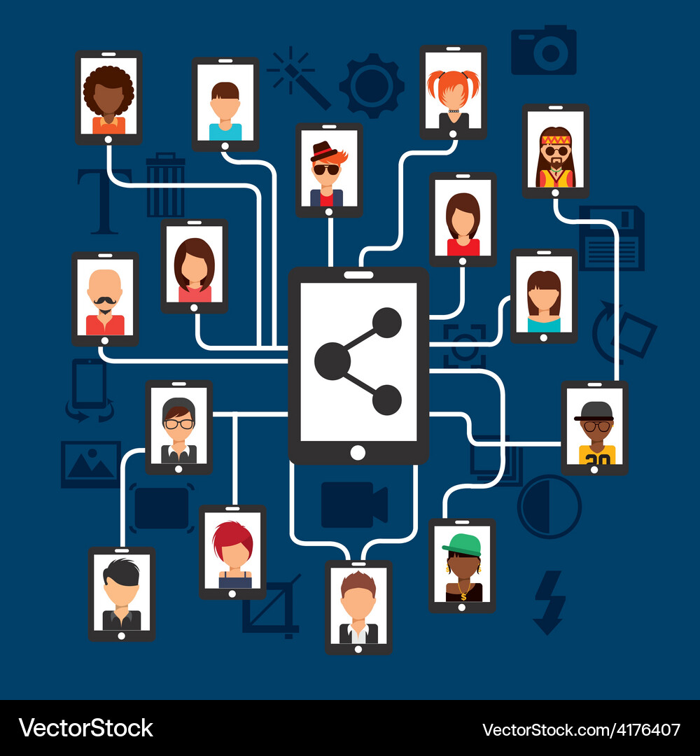 Social Computer Network Vector Social network Royalty Free Vector Image - VectorStock