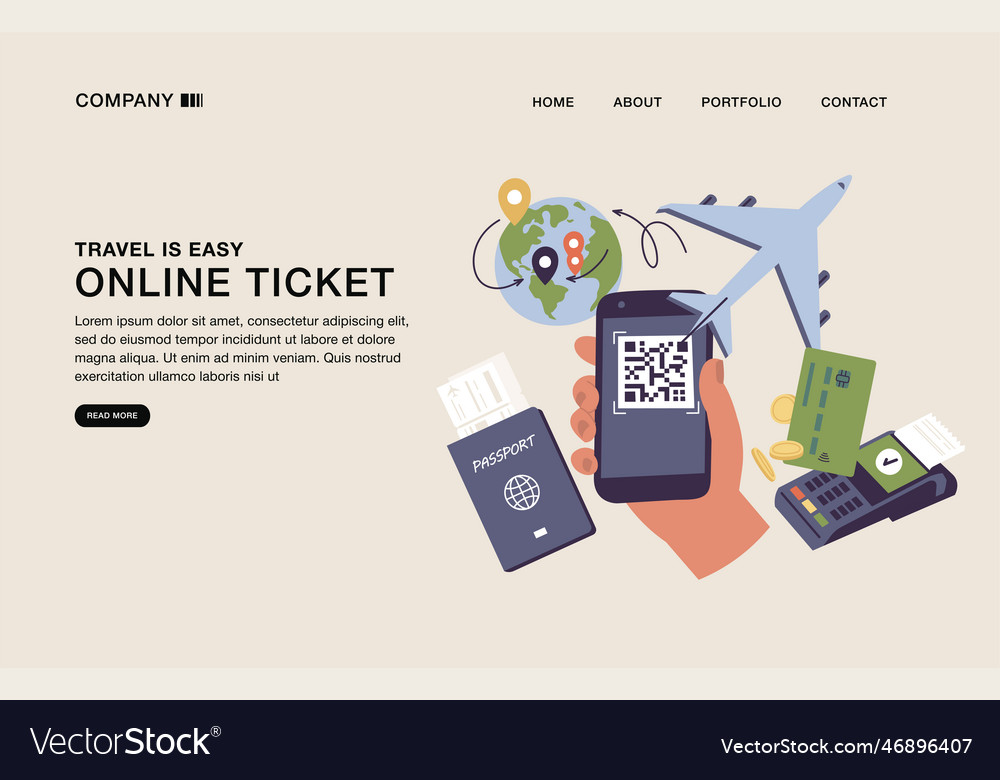 Template design of landing page with concept vector image Template design of landing page with concept