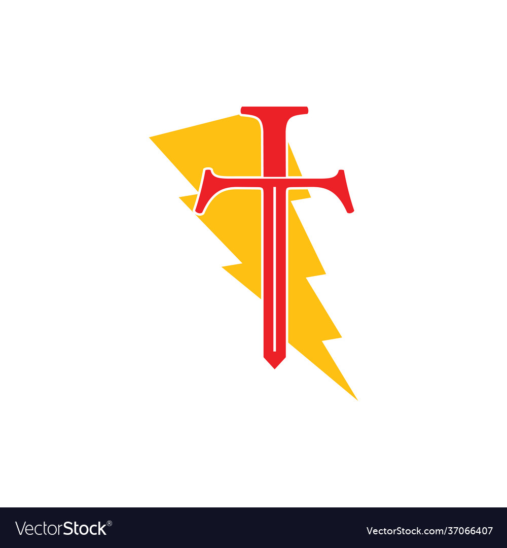 Thunder sword design logo