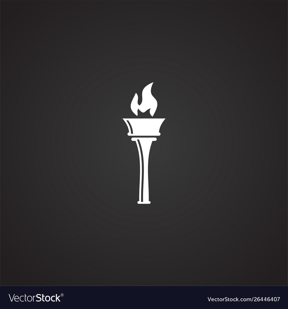 Torch icon on background for graphic and web vector image Torch icon on background for graphic and web