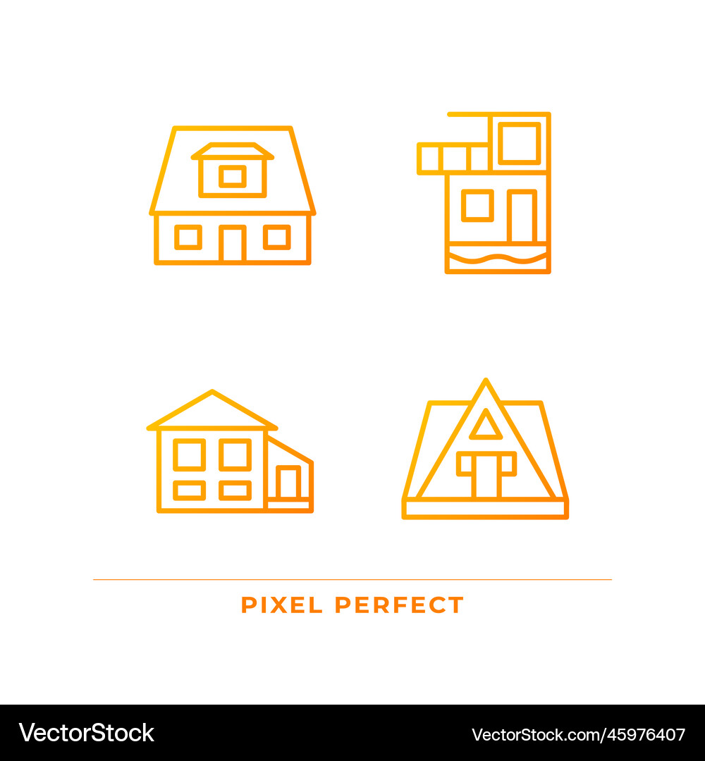 Vacation property pixel perfect gradient linear Vector Image
