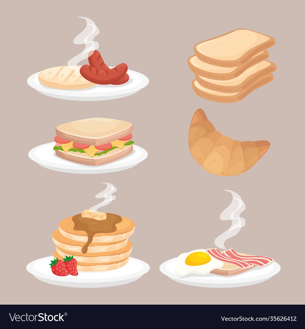 Breakfast icon collection design