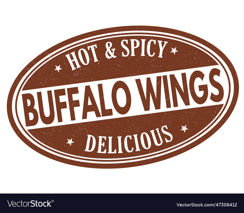 Buffalo wings grunge rubber stamp Royalty Free Vector Image