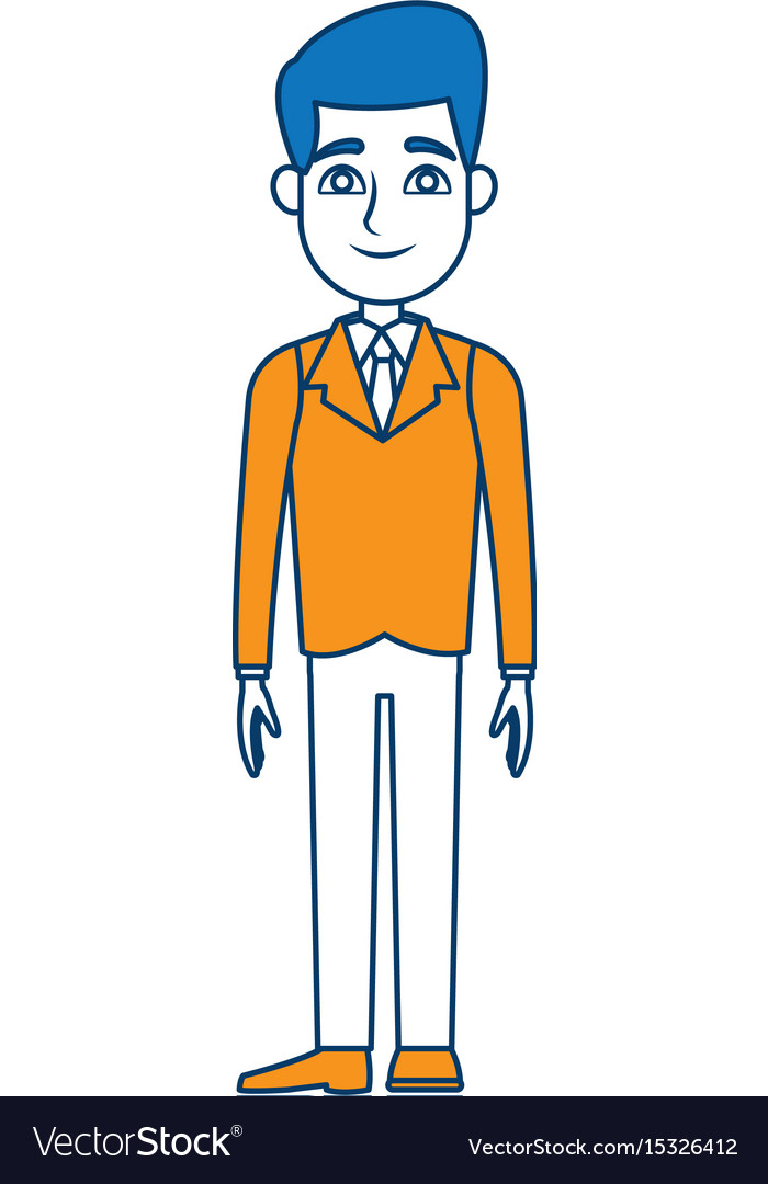 Cartoon Man Standing Character Male Royalty Free Vector