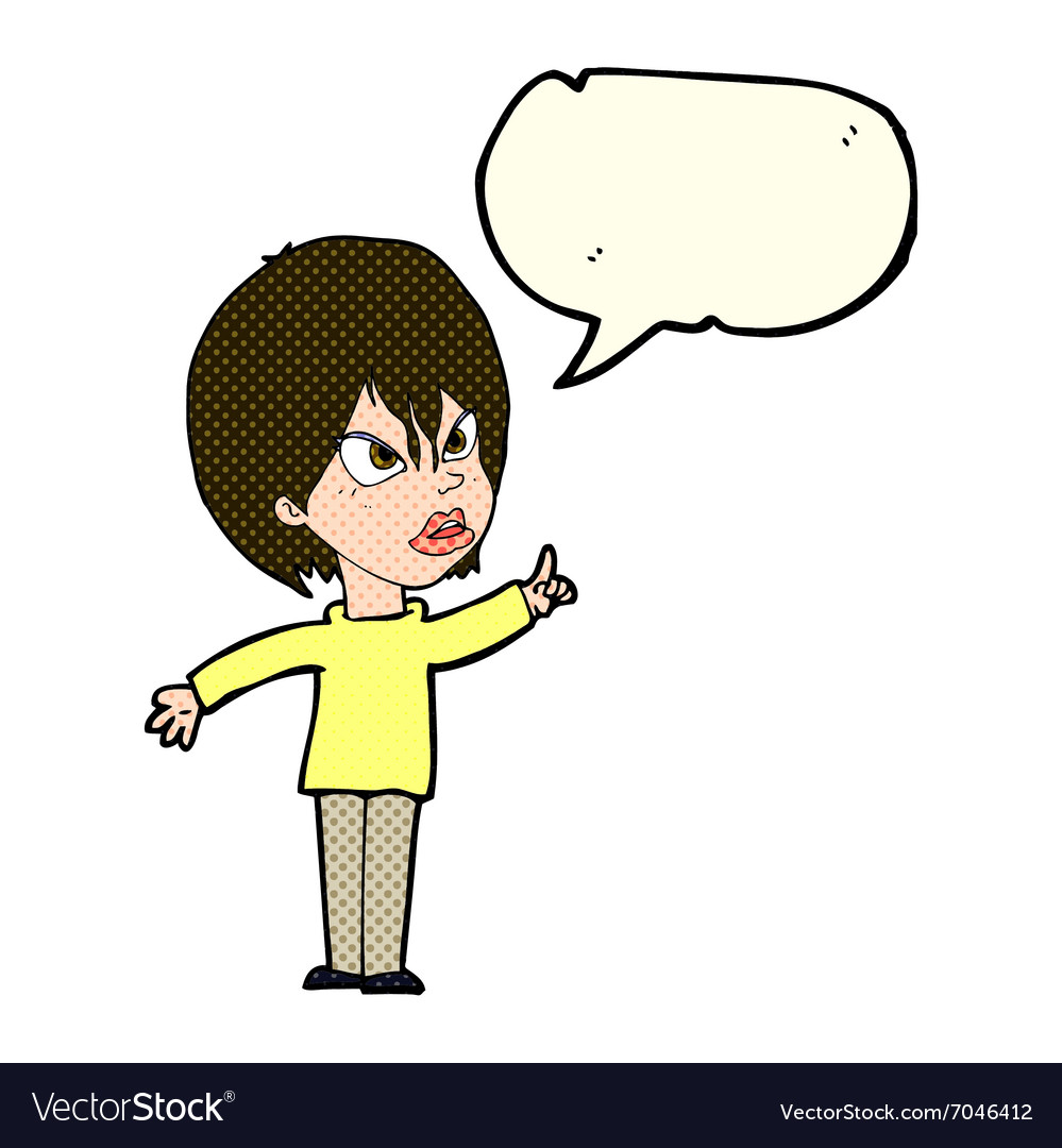 Cartoon woman arguing with speech bubble Vector Image