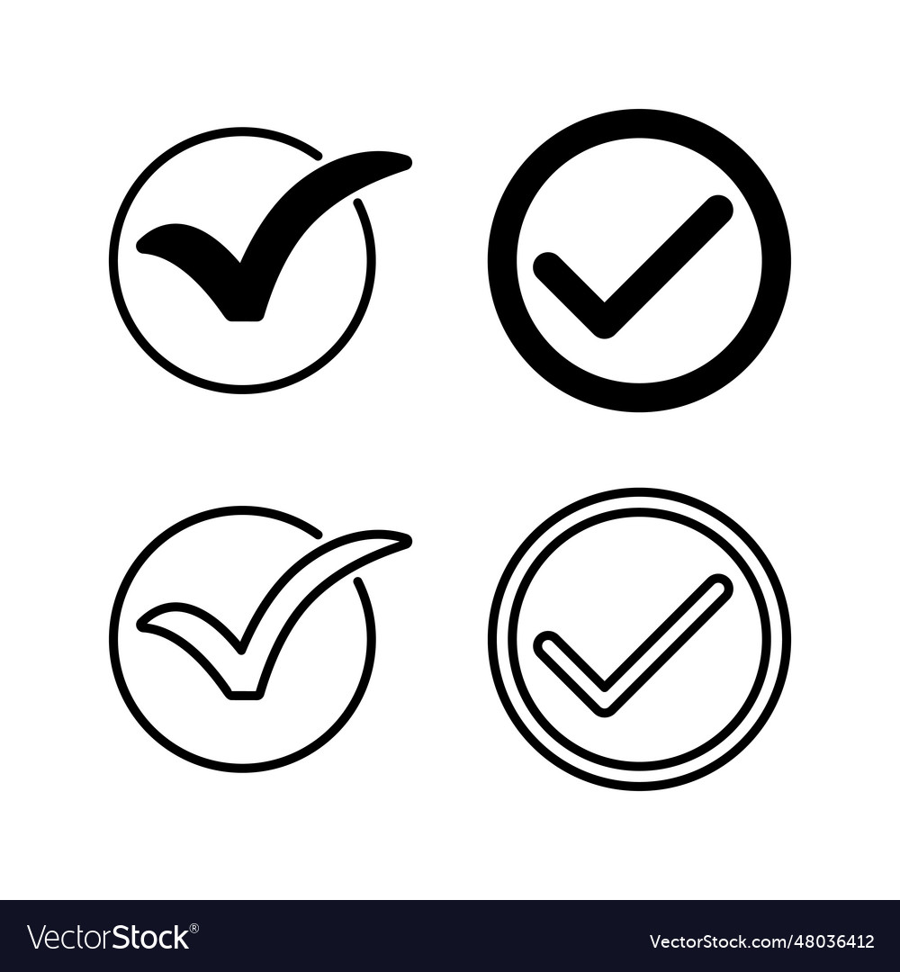 Check icon mark list button vector image Check icon mark list button