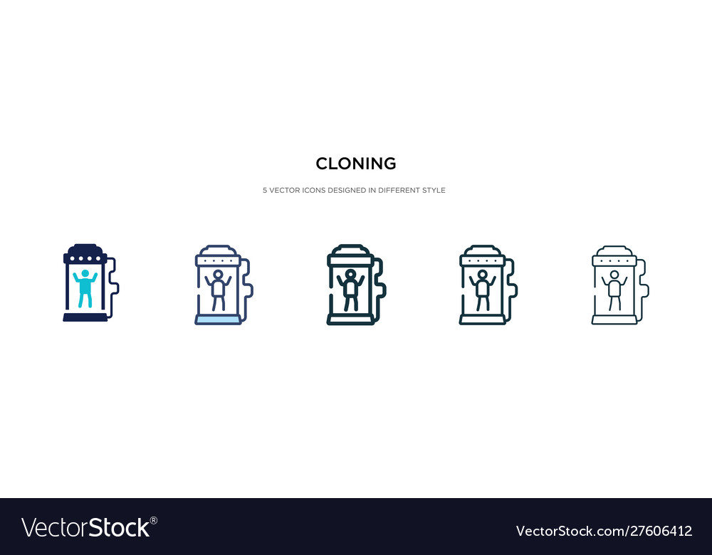 Cloning icon in different style two colored