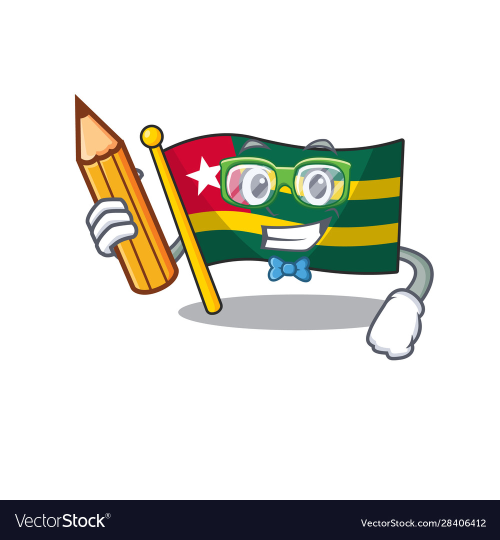 Cool smart student flag togo scroll character
