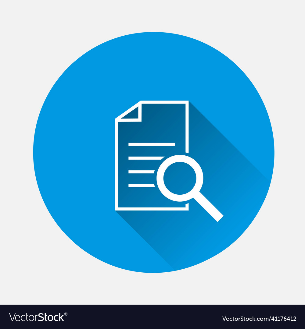 Document icon and magnifier file search vector image Document icon and magnifier file search