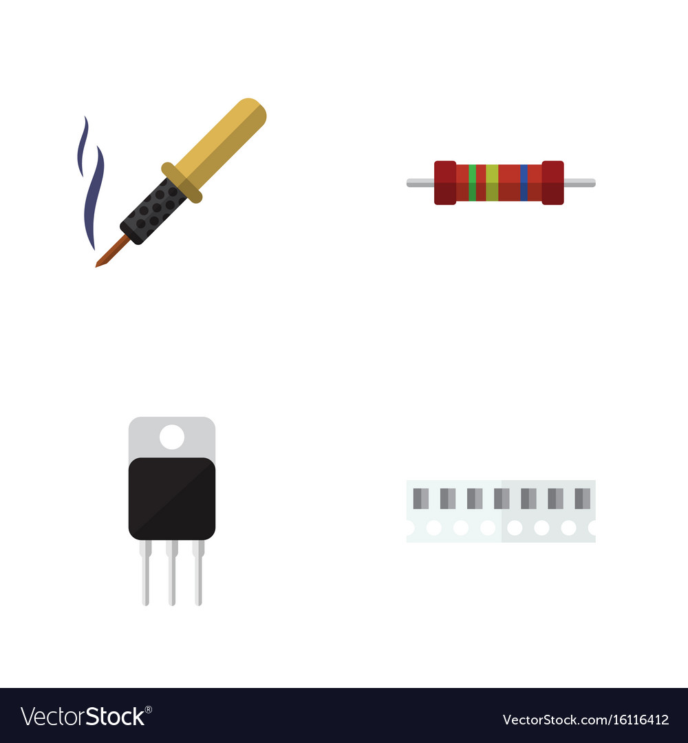 Flat icon appliance set of memory receiver