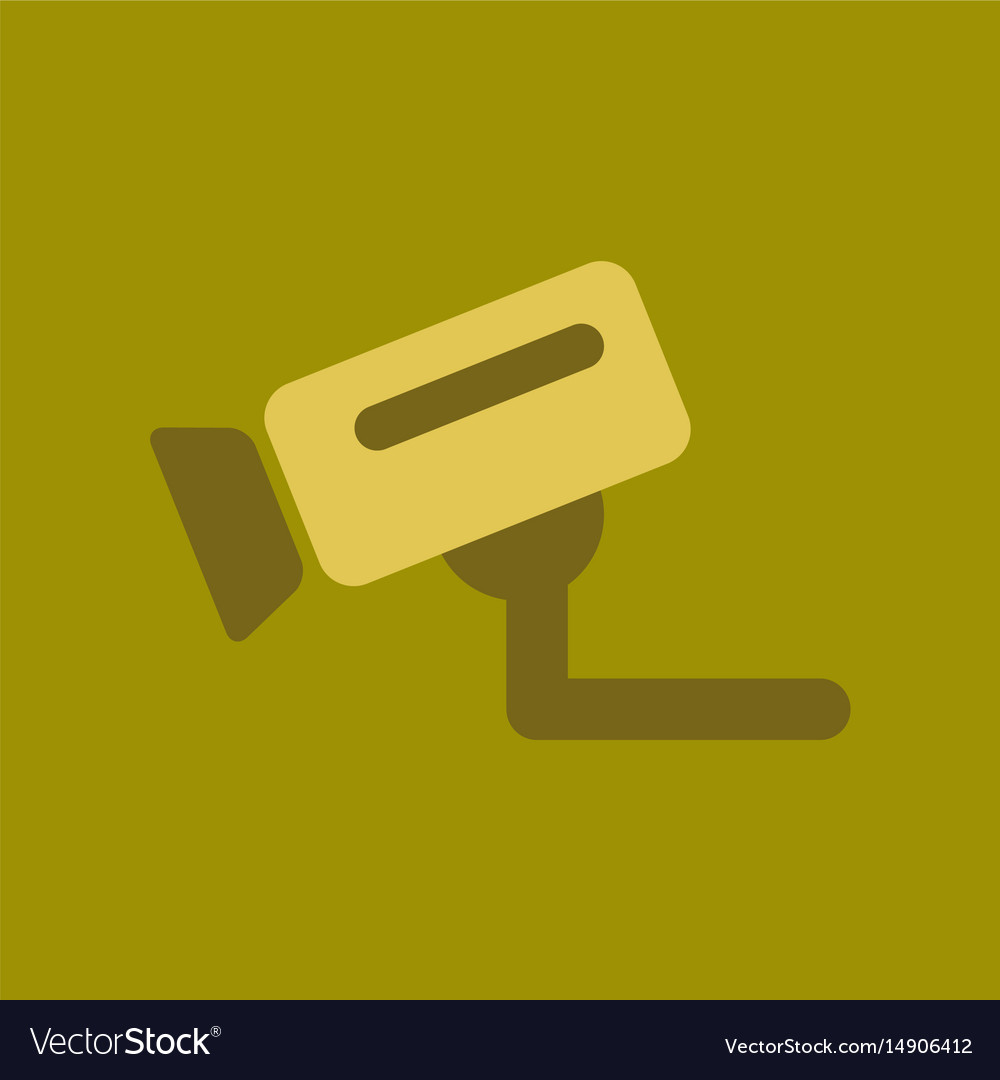 Flat icon on background security camera