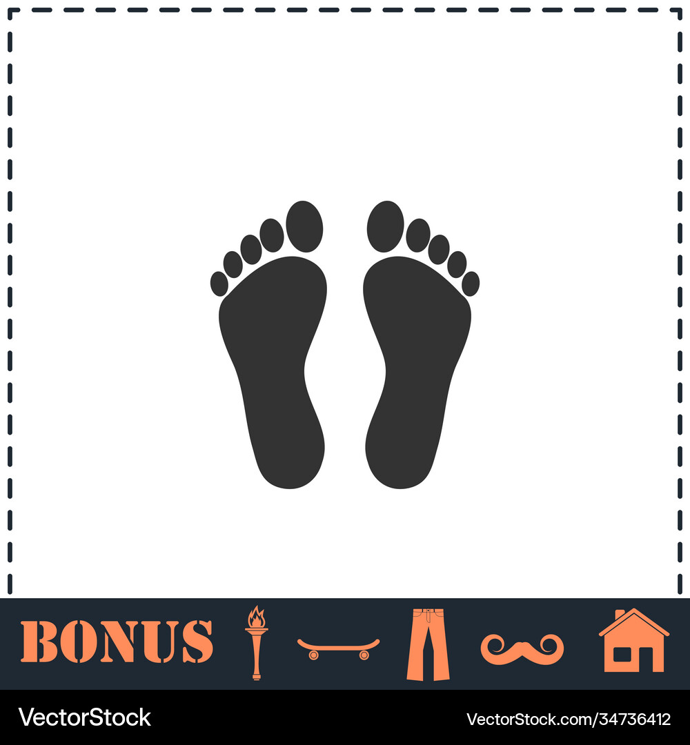 Footprint icon flat Royalty Free Vector Image - VectorStock