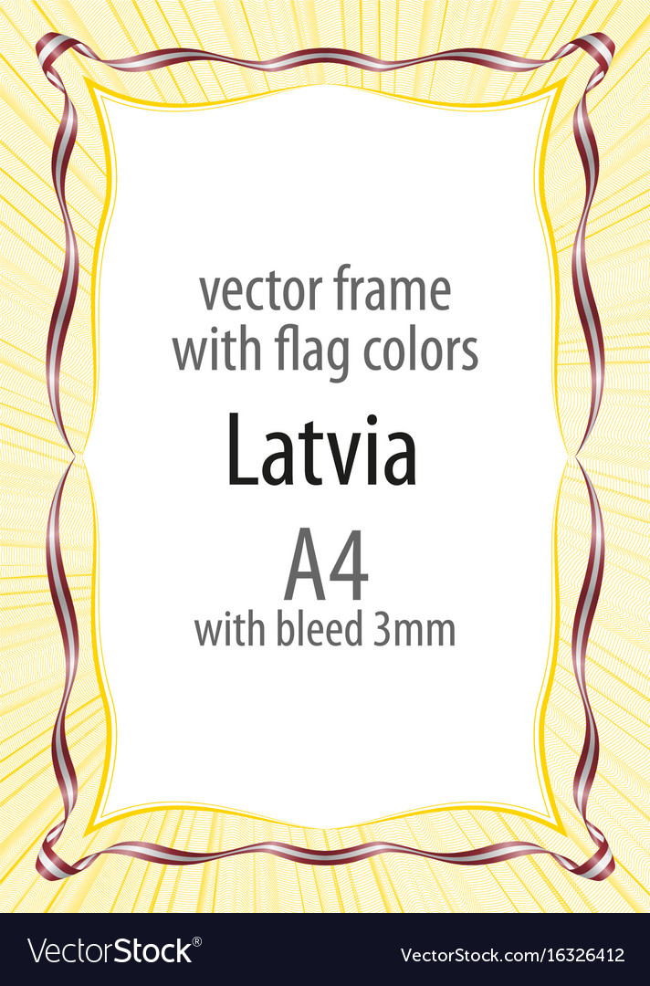 Frame and border of ribbon with the colors