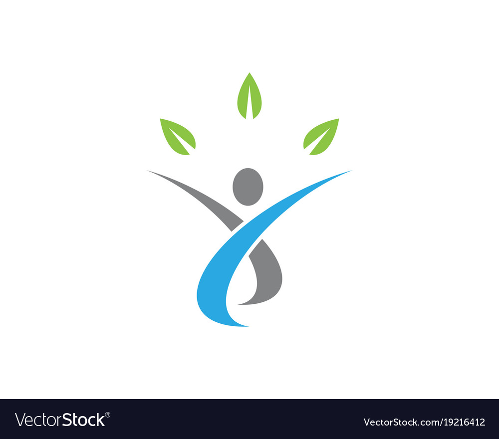 Human character logo sign Royalty Free Vector Image