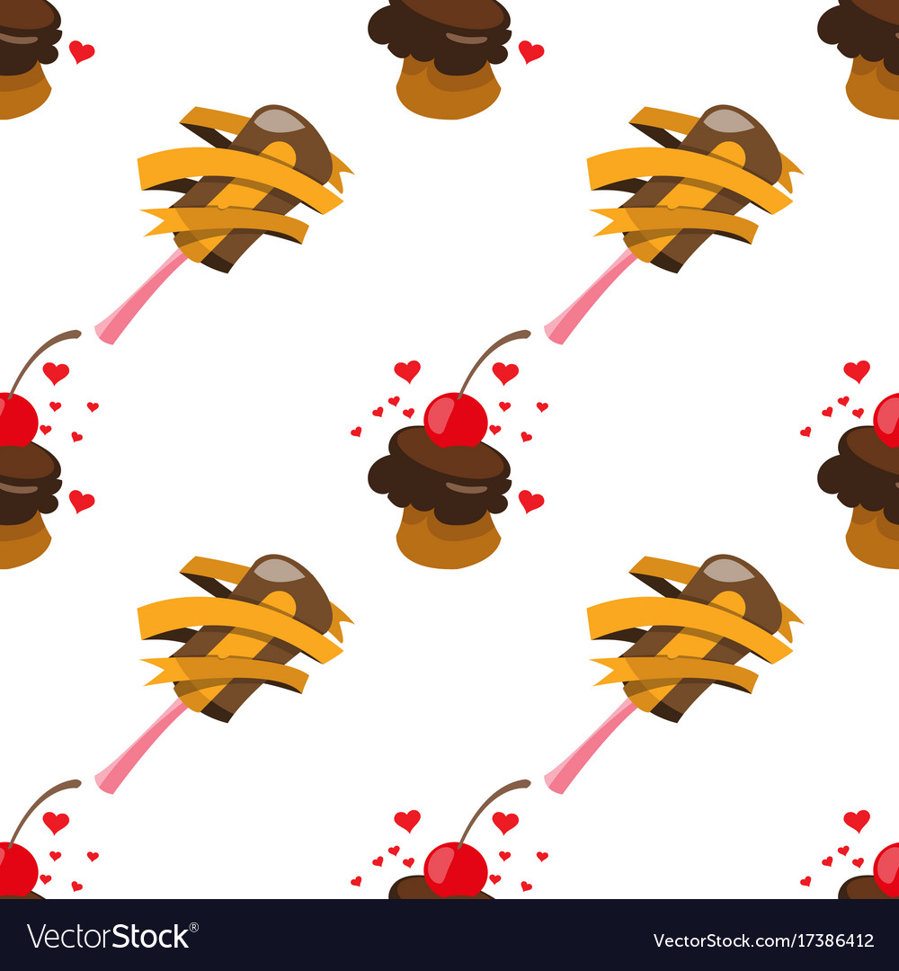 Ice cream seamless pattern for design surface