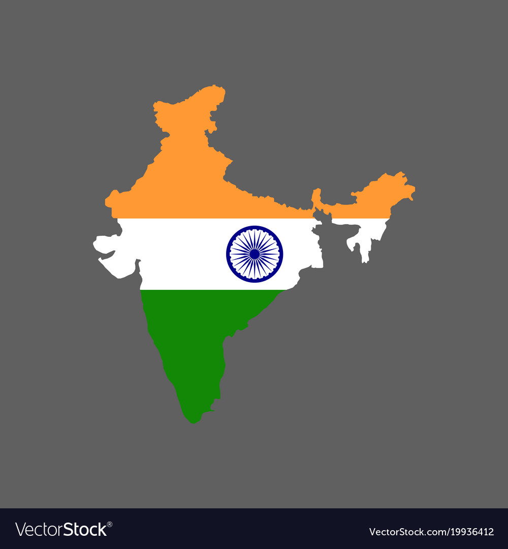 India flag and map Royalty Free Vector Image - VectorStock