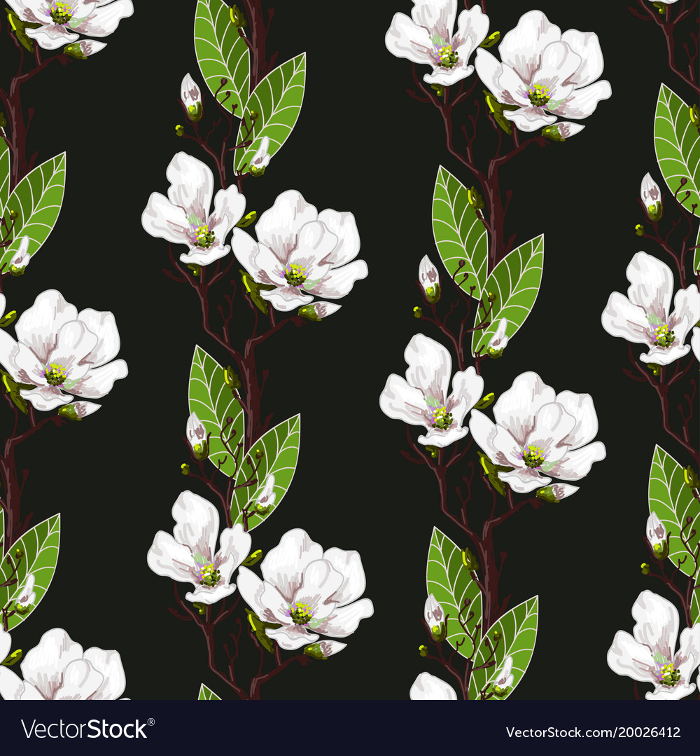Magnolia Spring Seamless Pattern