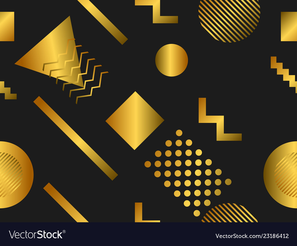 Memphis seamless pattern with geometric shapes vector image Memphis seamless pattern with geometric shapes