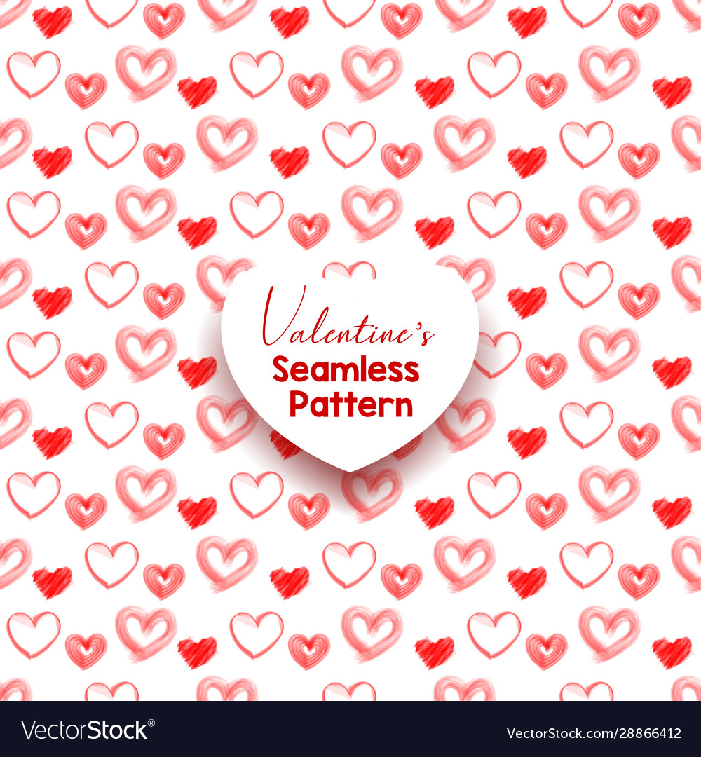 Set abstract heart seamless pattern background Vector Image Set abstract heart seamless pattern background