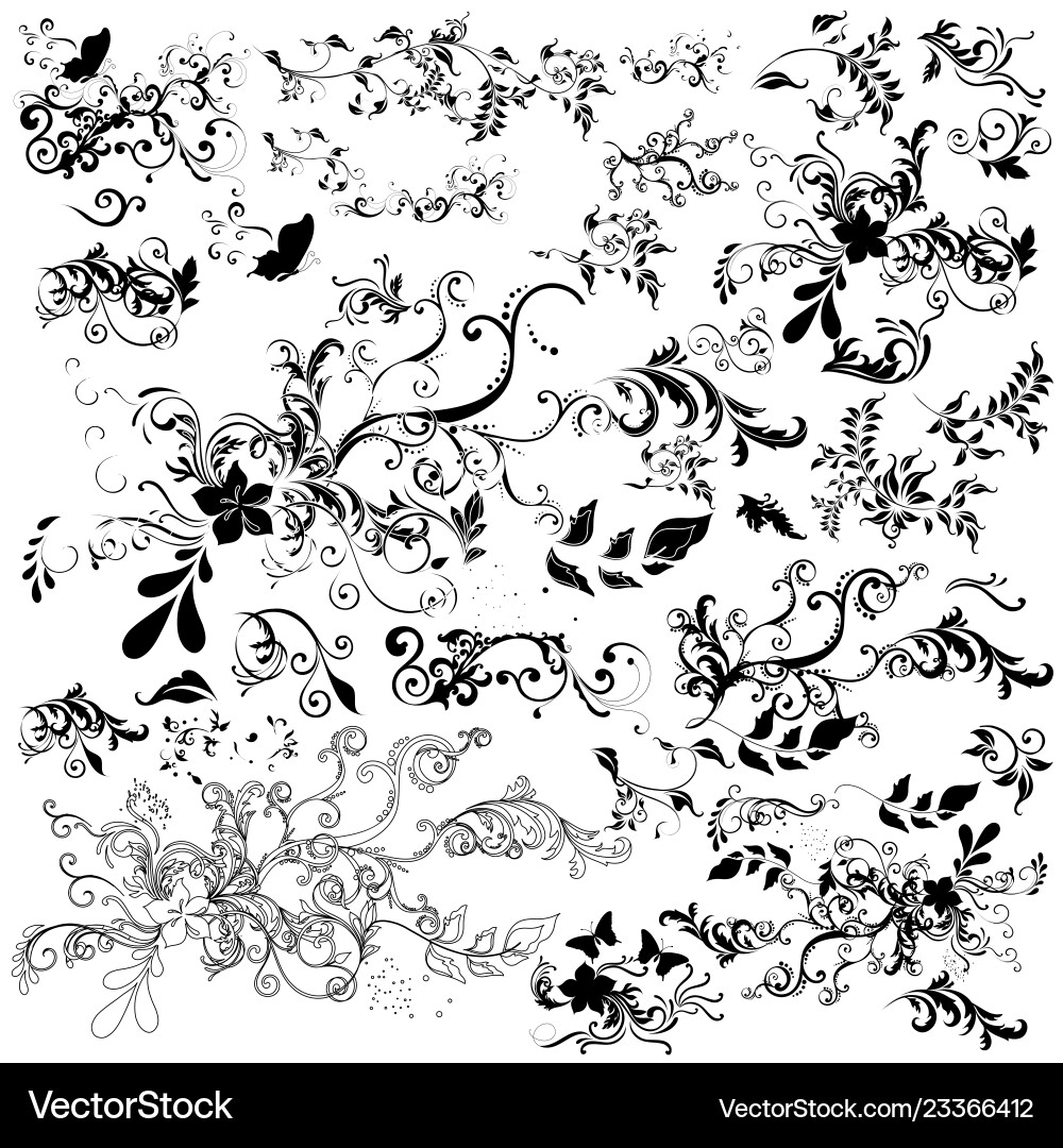 Set calligraphic elements and page decorations Vector Image